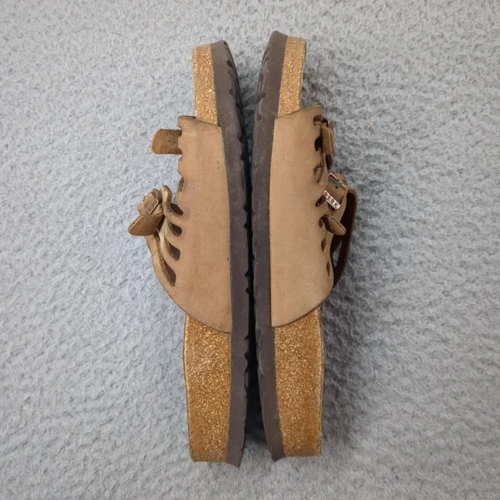 Birkenstock Sandals Womens Size 8 Brown Suede Slide Comfort Strappy Footbed
